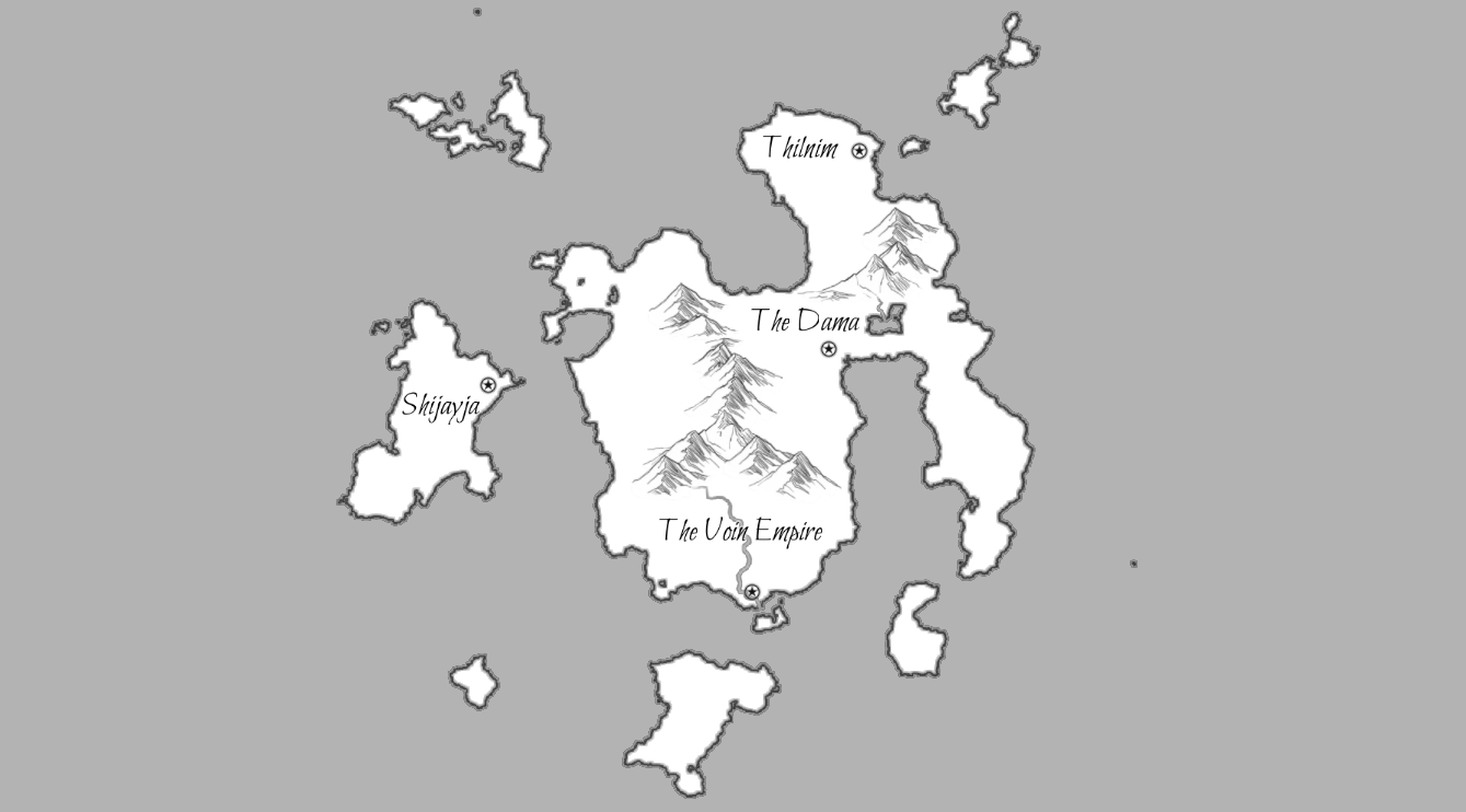 An image of some continents, displaying the world beyond Hope. Hope itself is not pictured, as its exact location has not yet been pinpointed.